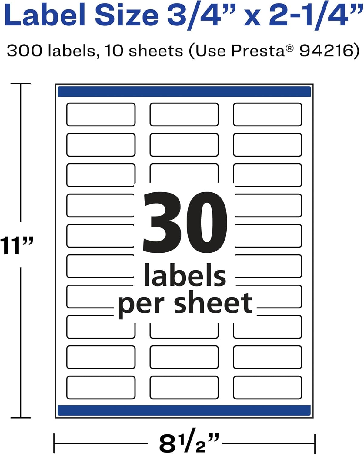 Avery Glossy Clear Rectangle Labels, Sure Feed Technology, 0.75" x 2.25", 300 Glossy Clear Labels, Print-to-The-Edge