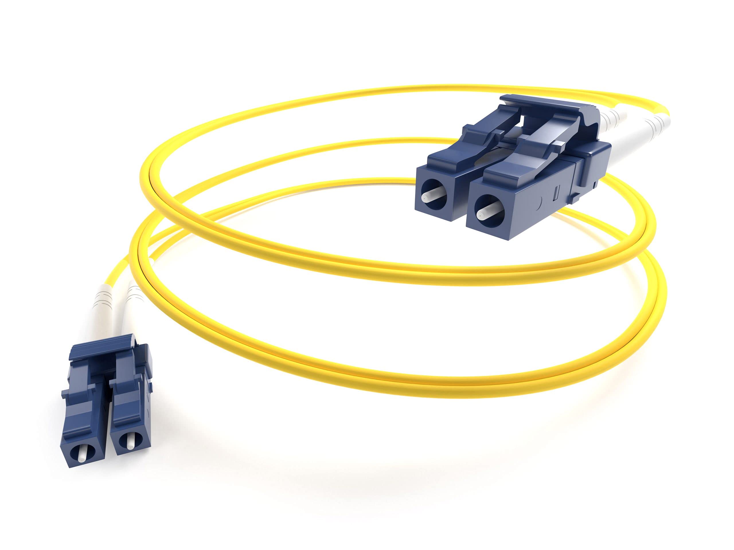 Fiber Optic Patch Cable, Lc-lc, 9 125 Singlemode Duplex, Yellow, 10M