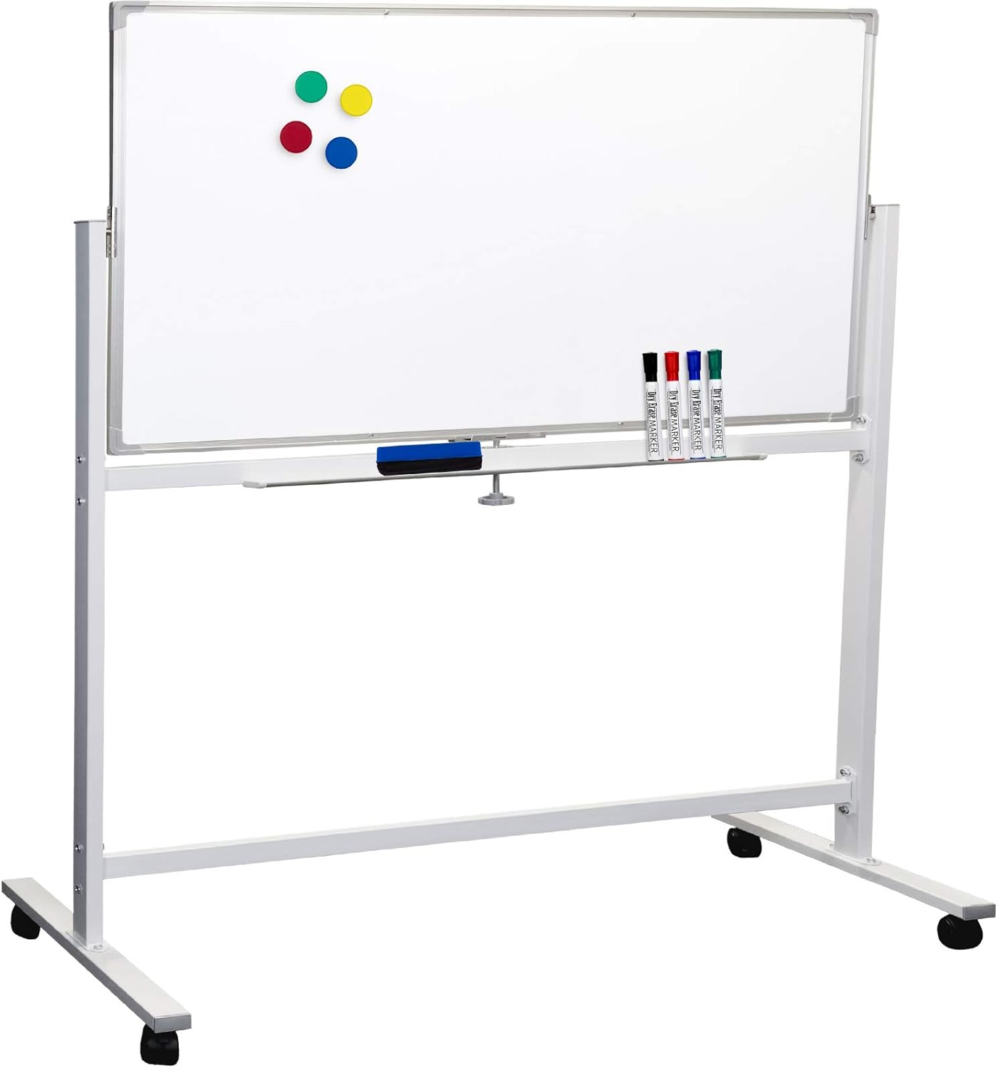 Excello Global Products 48"x32" Reversible Magnetic Dry-Erase Whiteboard on Wheels