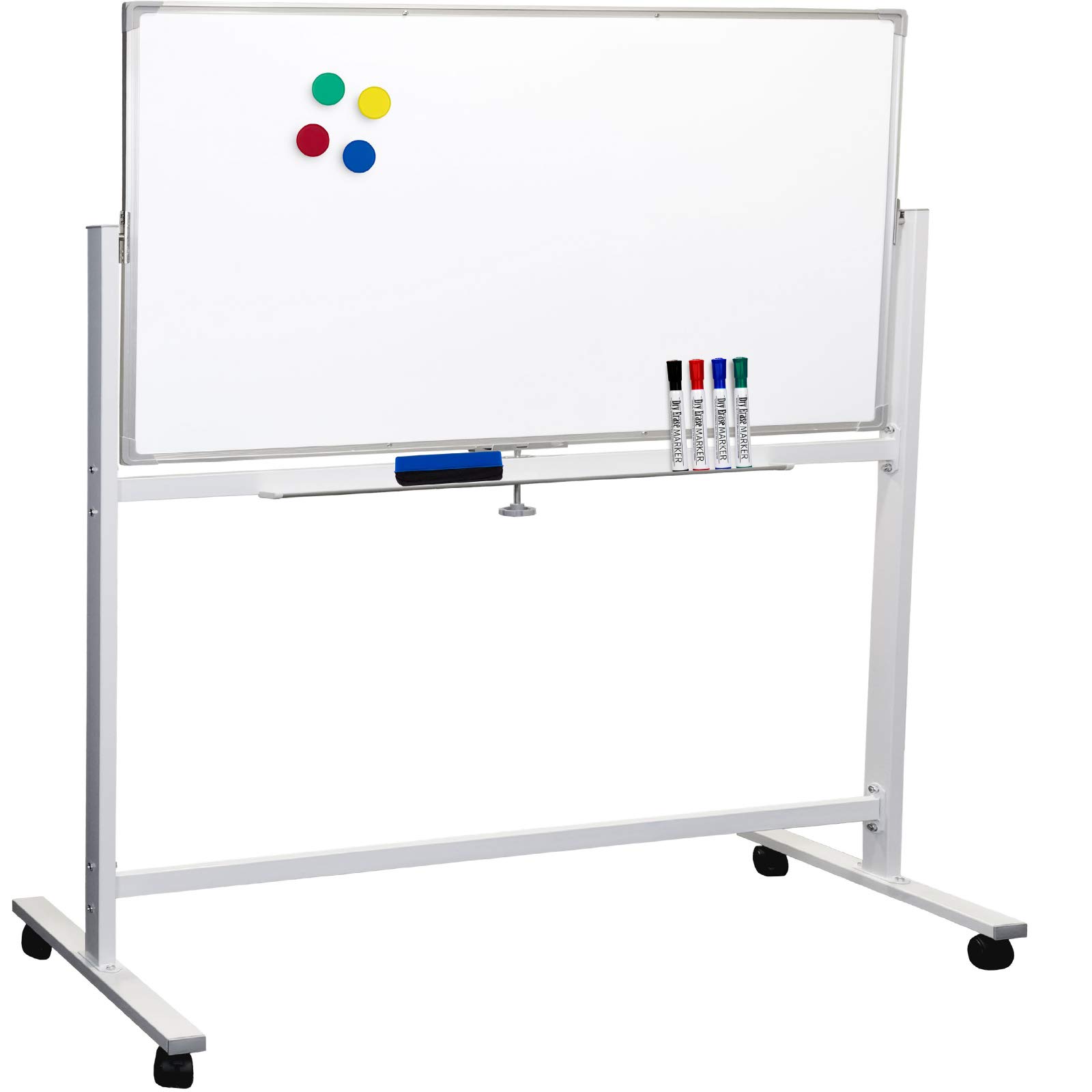 Excello Global Products 48"x32" Reversible Magnetic Dry-Erase Whiteboard on Wheels