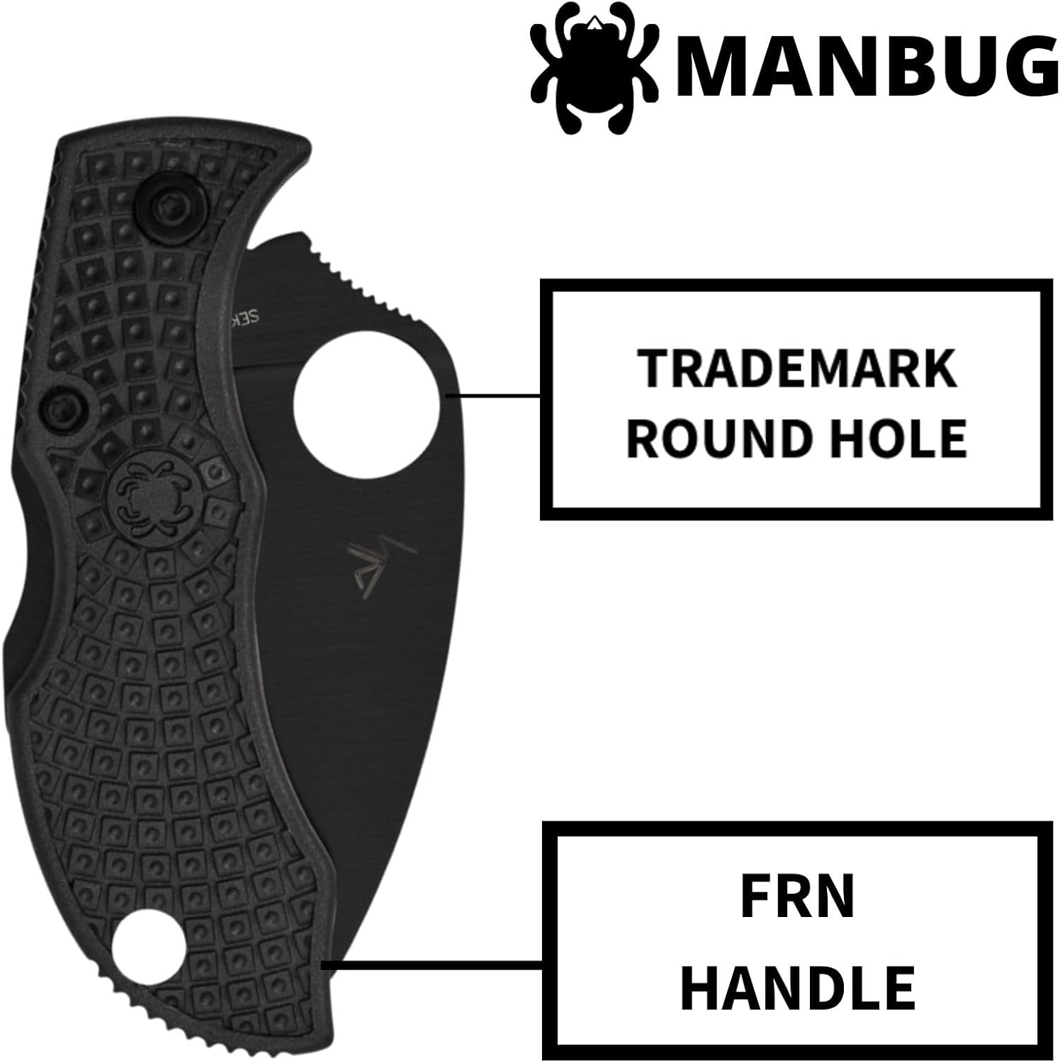 Spyderco Manbug Wharncliffe Folding Knife - VG-10 Steel with TiCN Blade Coating, FRN Handle, SpyderEdge - MBKWSBK