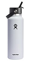 HYDRO FLASK Wide Mouth Flex Straw Cap Bottle - Insulated Stainless Steel