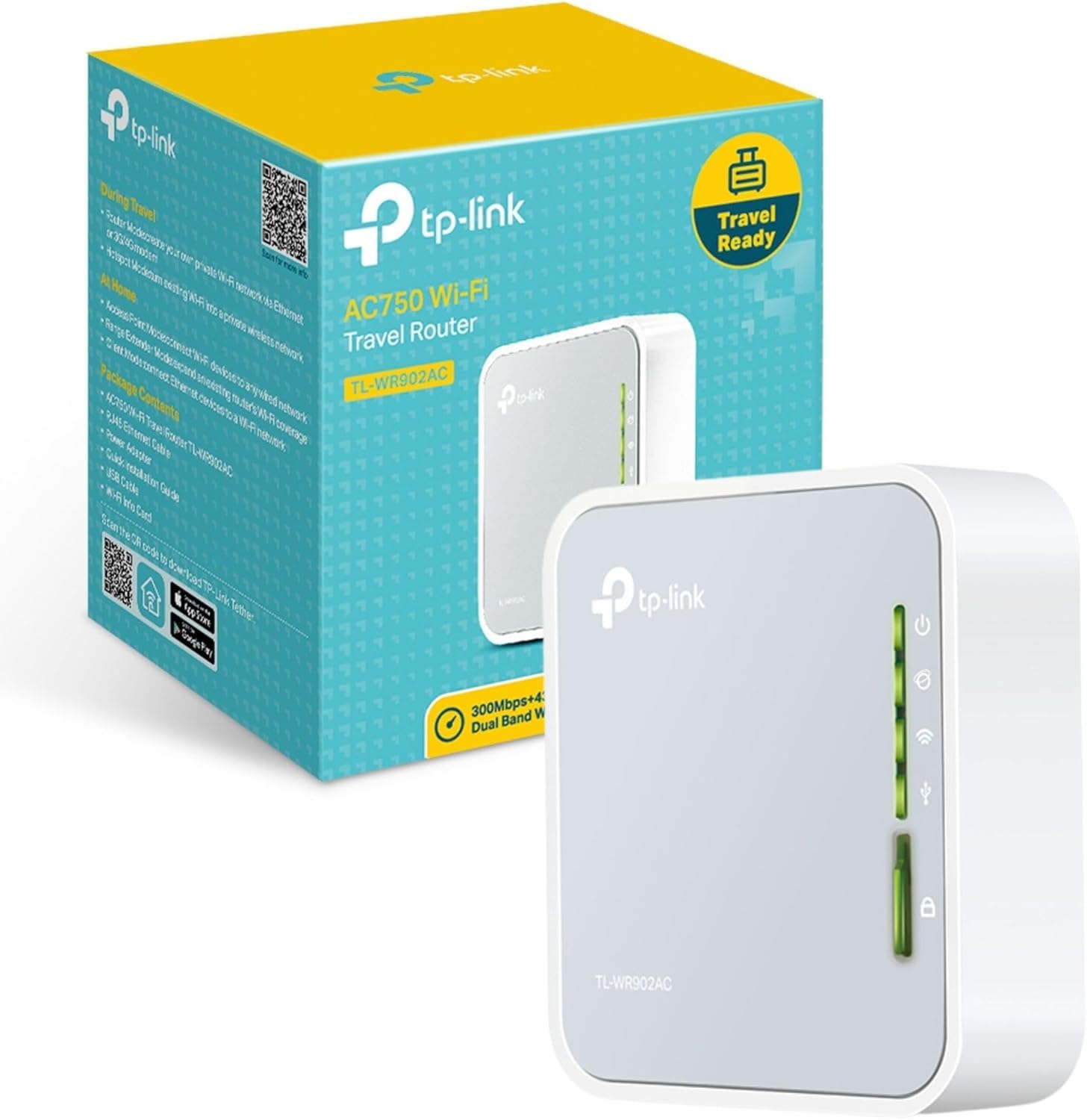 TP-Link AC750 Wireless Portable Nano Travel Router(TL-WR902AC) - Support Multiple Modes