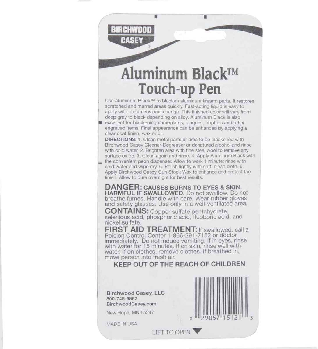 Birchwood Casey Fast-Drying Fast-Acting Aluminum Black Metal Finish Touch-Up Pen for Restoring Scratched and Marred Areas