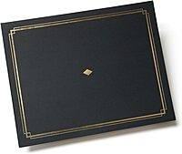 Gartner Studios Certificate Kit, Includes 6 8.5" x 11" Black with Gold Detail Certificate Holders