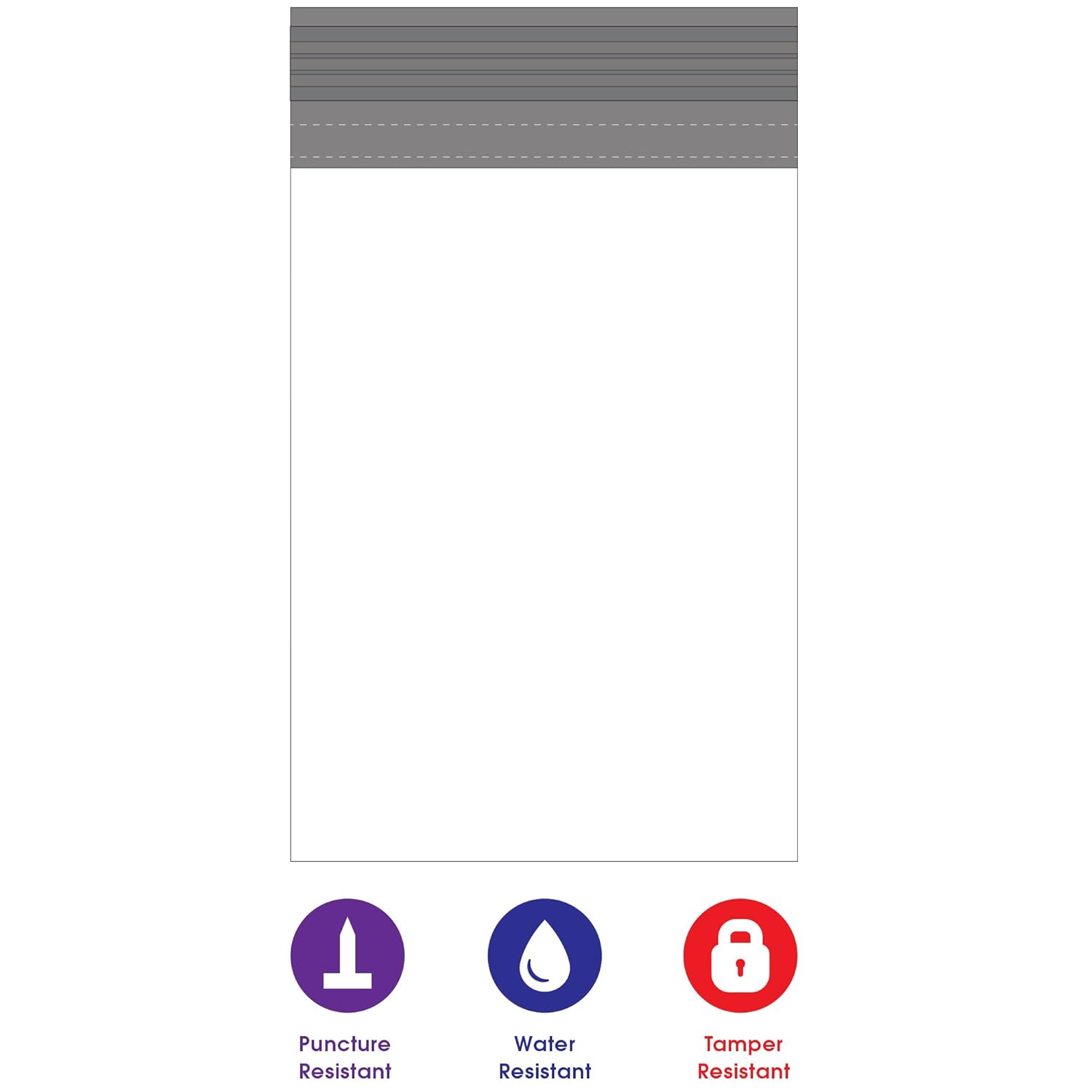 Aviditi Poly Mailer Envelopes, 7 1/2" x 10 1/2", White, Self-Seal with Tear Strip, Waterproof and Puncture Resistant