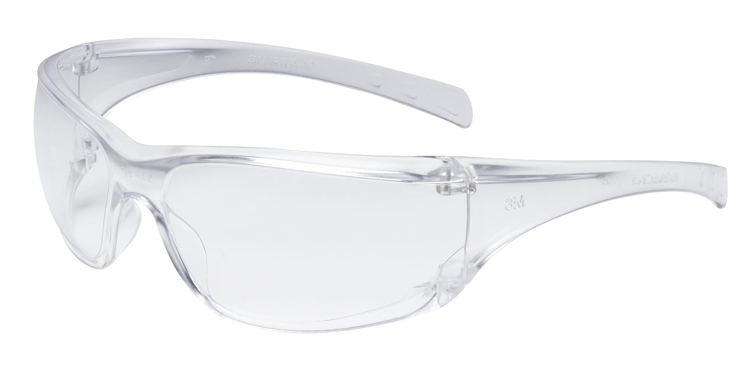 3M Safety Glasses, Virtua AP, 20 Pairs, ANSI Z87, Anti-Fog, Clear Lens, Clear Frame, Side Shields, Economical Eye Protection