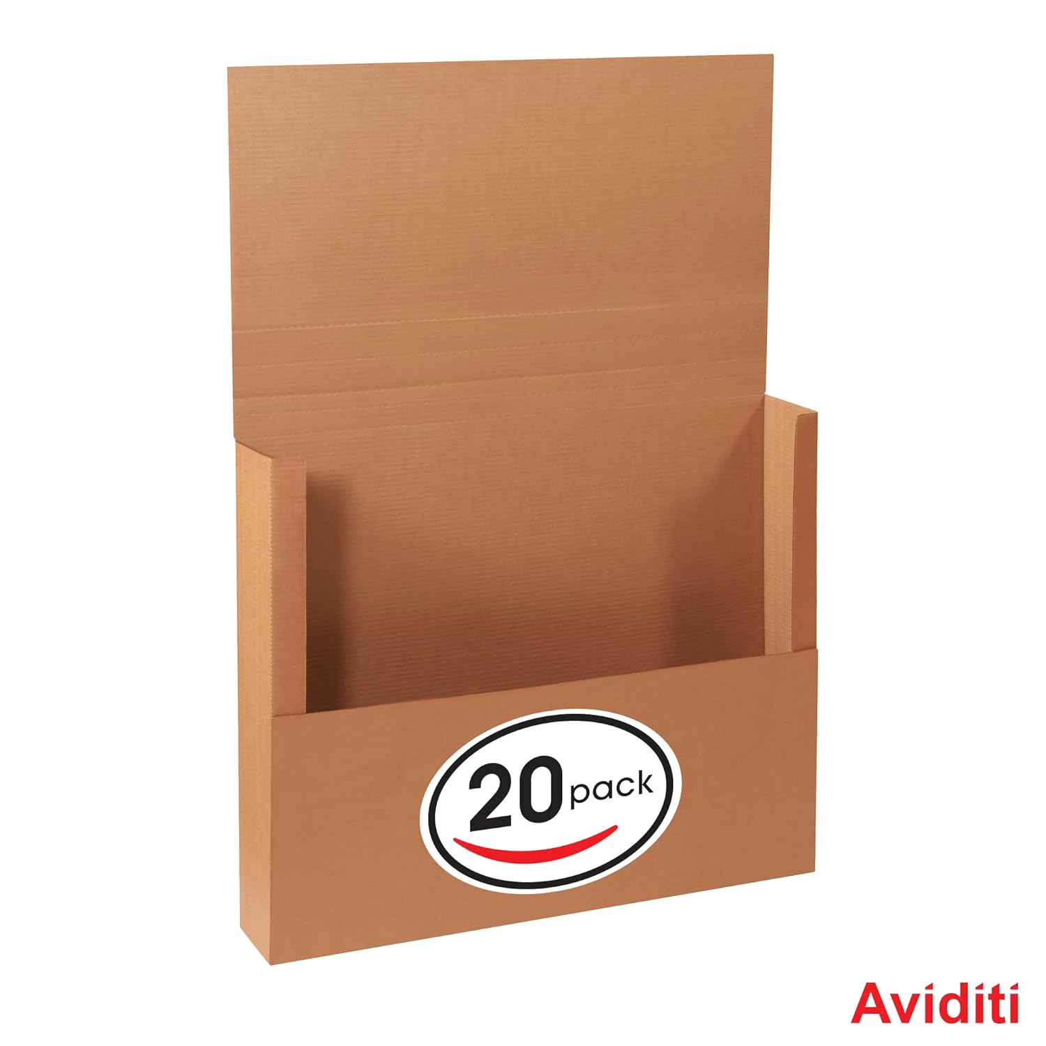 Aviditi Brown Kraft Jumbo Mailing Boxes, 26 x 20 x 6 Inches, Pack of 20, Jumbo Easy-Fold, Crush-Proof, For Shipping