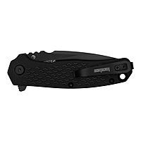 Kershaw Conduit Folding Pocket Knife, 2.9 inch Serrated Blade, Black Spearpoint Blade, Liner Lock, Pocketclip