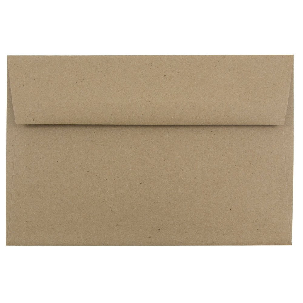 JAM PAPER Booklet Invitation Envelopes, Brown Kraft, Recycled
