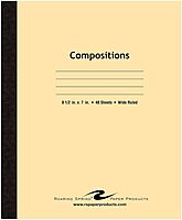Roaring Spring Composition Notebook, Wide Ruled, 48 Sheets, 15lb White Paper, 8.5"x7", Flexible Manila 7 pt Tagboard Cover