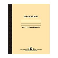 Roaring Spring Composition Notebook, Wide Ruled, 48 Sheets, 15lb White Paper, 8.5"x7", Flexible Manila 7 pt Tagboard Cover