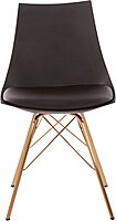 Oakley Mid-Century Modern Bucket Chair with Faux Leather Padded Seat