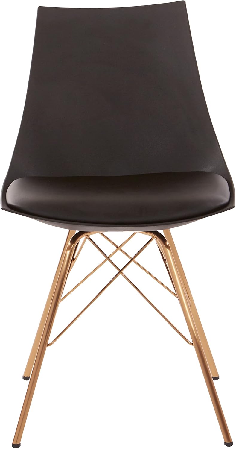 Oakley Mid-Century Modern Bucket Chair with Faux Leather Padded Seat