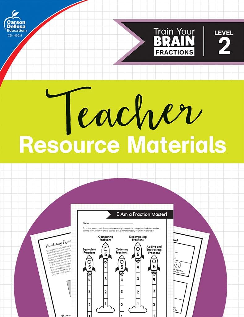 Carson-Dellosa Train Your Brain: Fractions Level 2 Classroom Kit, Grades 3-5, 111 pcs
