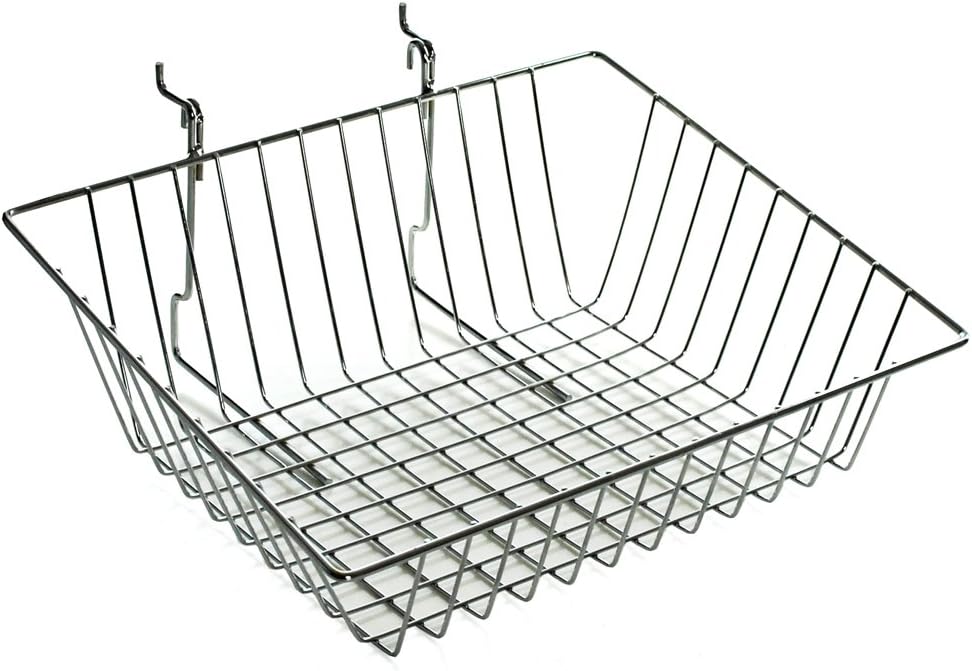 AZAR DISPLAYS Chrome Wire Sloped Baskets