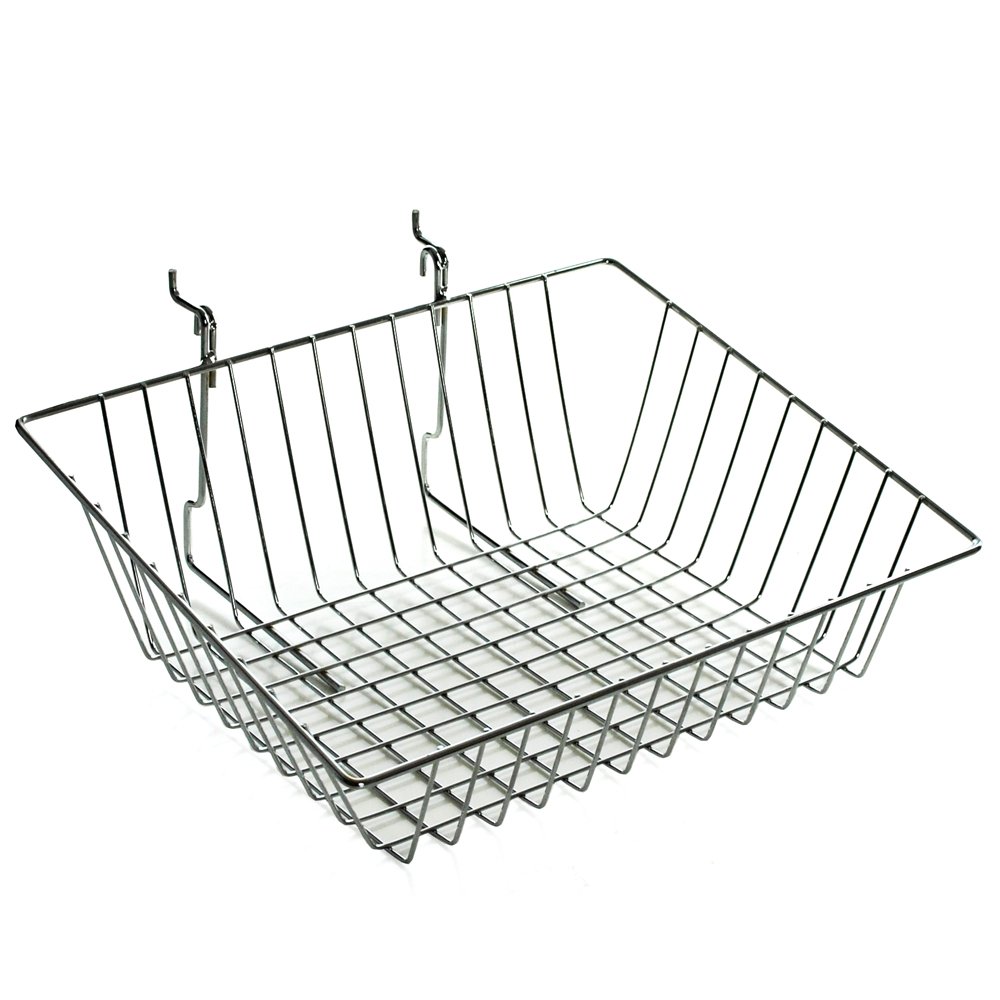 AZAR DISPLAYS Chrome Wire Sloped Baskets