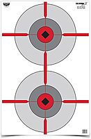 BIRCHWOOD CASEY 23" x 35" Eze-Scorer Double Bull's-Eye Shoot-Up Brilliant White Paper Targets for Indoor and Outdoor Use