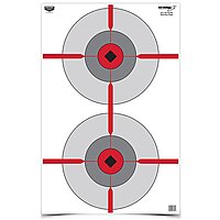 BIRCHWOOD CASEY 23" x 35" Eze-Scorer Double Bull's-Eye Shoot-Up Brilliant White Paper Targets for Indoor and Outdoor Use, 100 Targets
