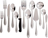 Gibson Home Wilmington Plus 55 Piece Flatware Set, Silver