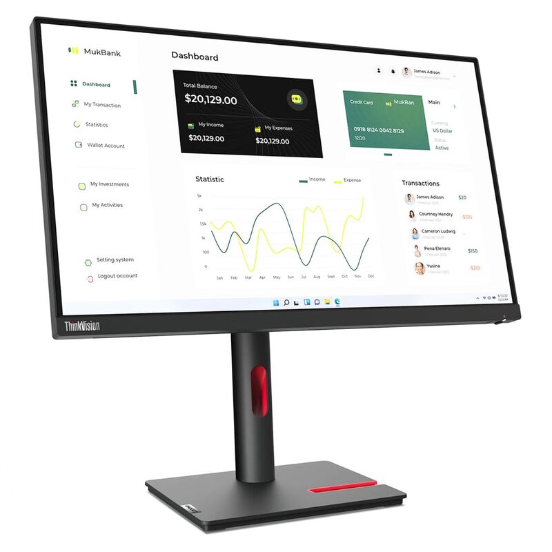 Lenovo ThinkVision P24h-30 24in Class WQHD LED Monitor - 63B3GAR6US