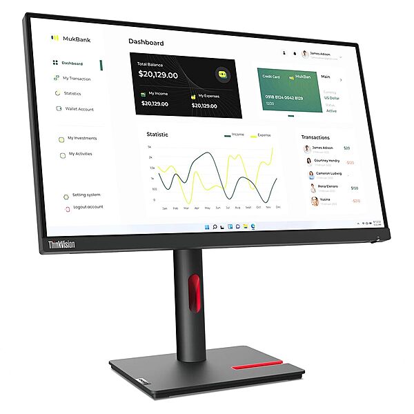 Lenovo ThinkVision P24h-30 24in Class WQHD LED Monitor - 63B3GAR6US