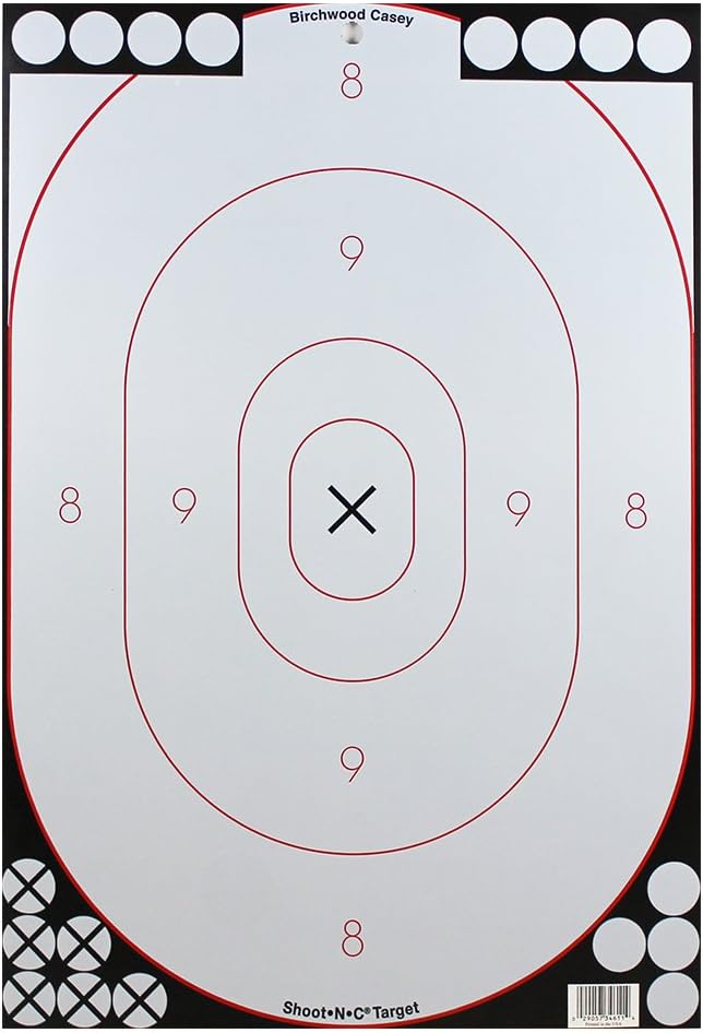 Birchwood Casey Shoot-N-C 12" X 18" Oval White & Black Silhouette Reactive Target