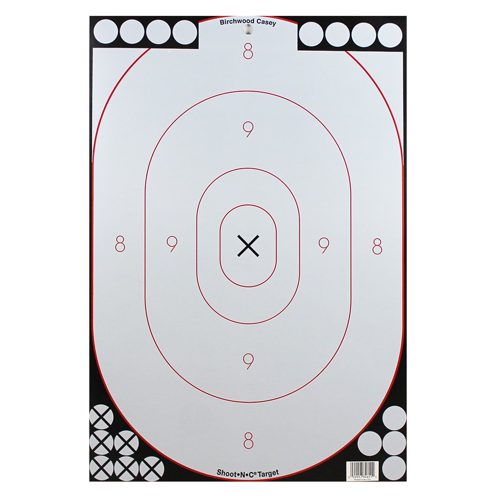 Birchwood Casey Shoot-N-C 12" X 18" Oval White & Black Silhouette Reactive Target
