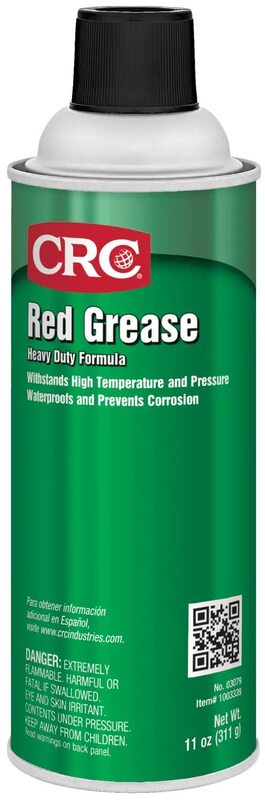 CRC Red Grease 03079 – 11 WT OZ, Multi-Purpose Aerosol Lubricant, Red Color for Easy Visual Inspection 1 Pack 11 Oz