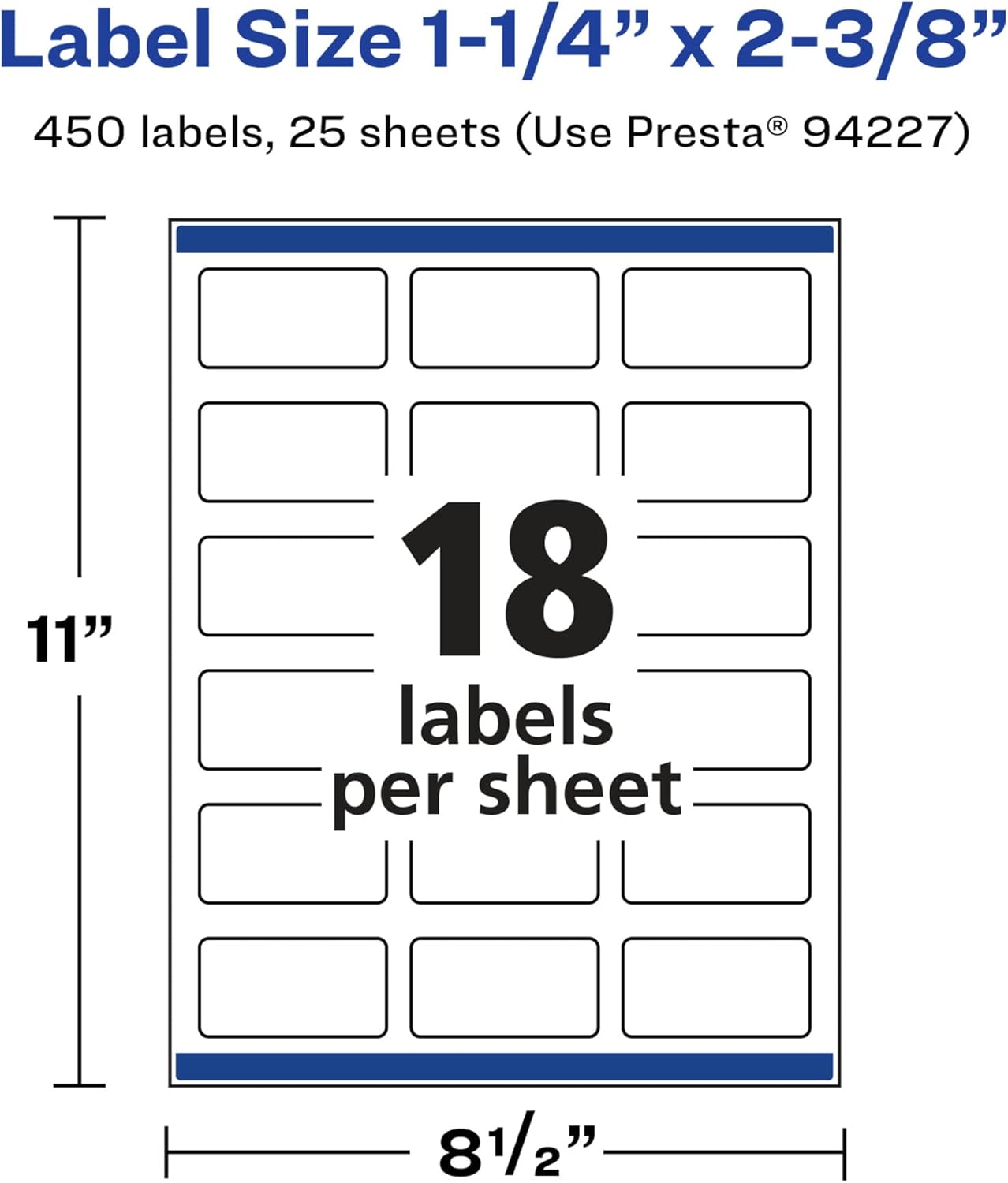 Avery Glossy White Rectangle Labels, Sure Feed Technology, 1-1/4\" x 2-3/8\", Print-to-The-Edge, Permanent Adhesive