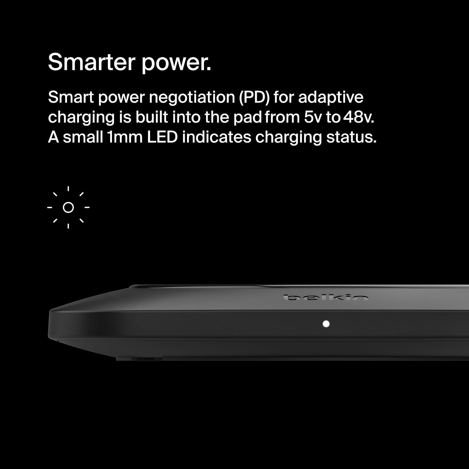 Belkin BoostCharge Pro 15W Universal Easy Align Wireless Charging Pad, Fast Qi Charger, Large Charging Pad for Apple iPhone