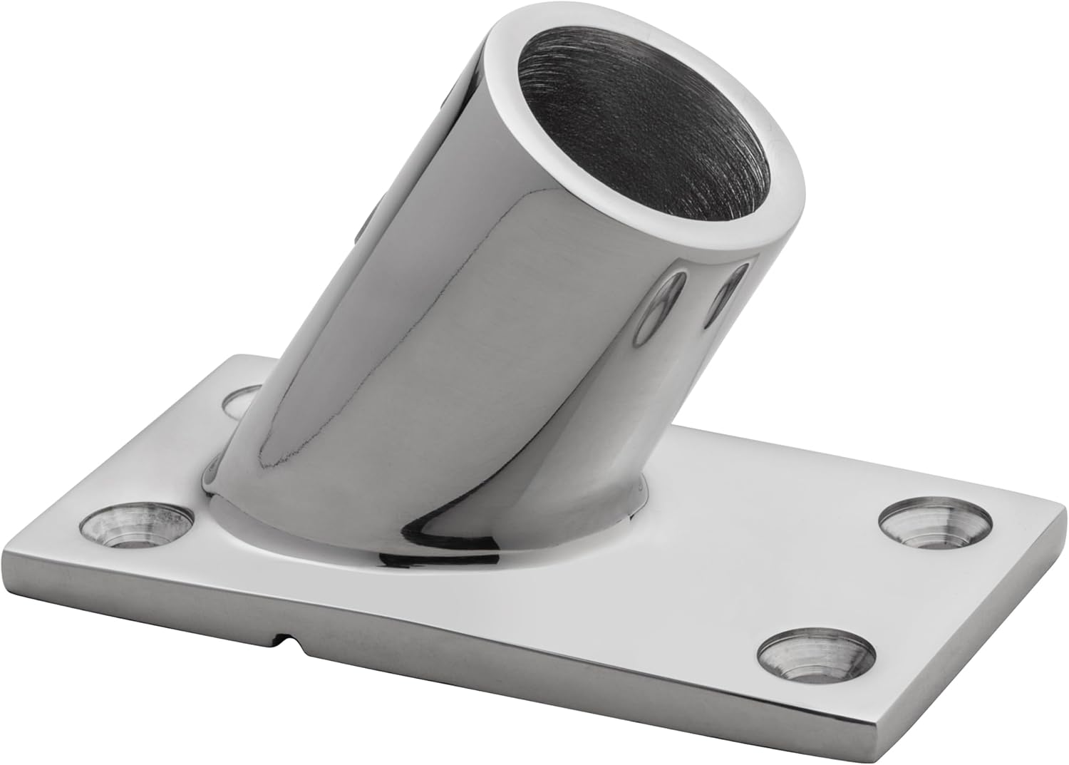 Whitecap 6042C 7/8" O.D. 60° Rectangle Base SS Rail Fitting