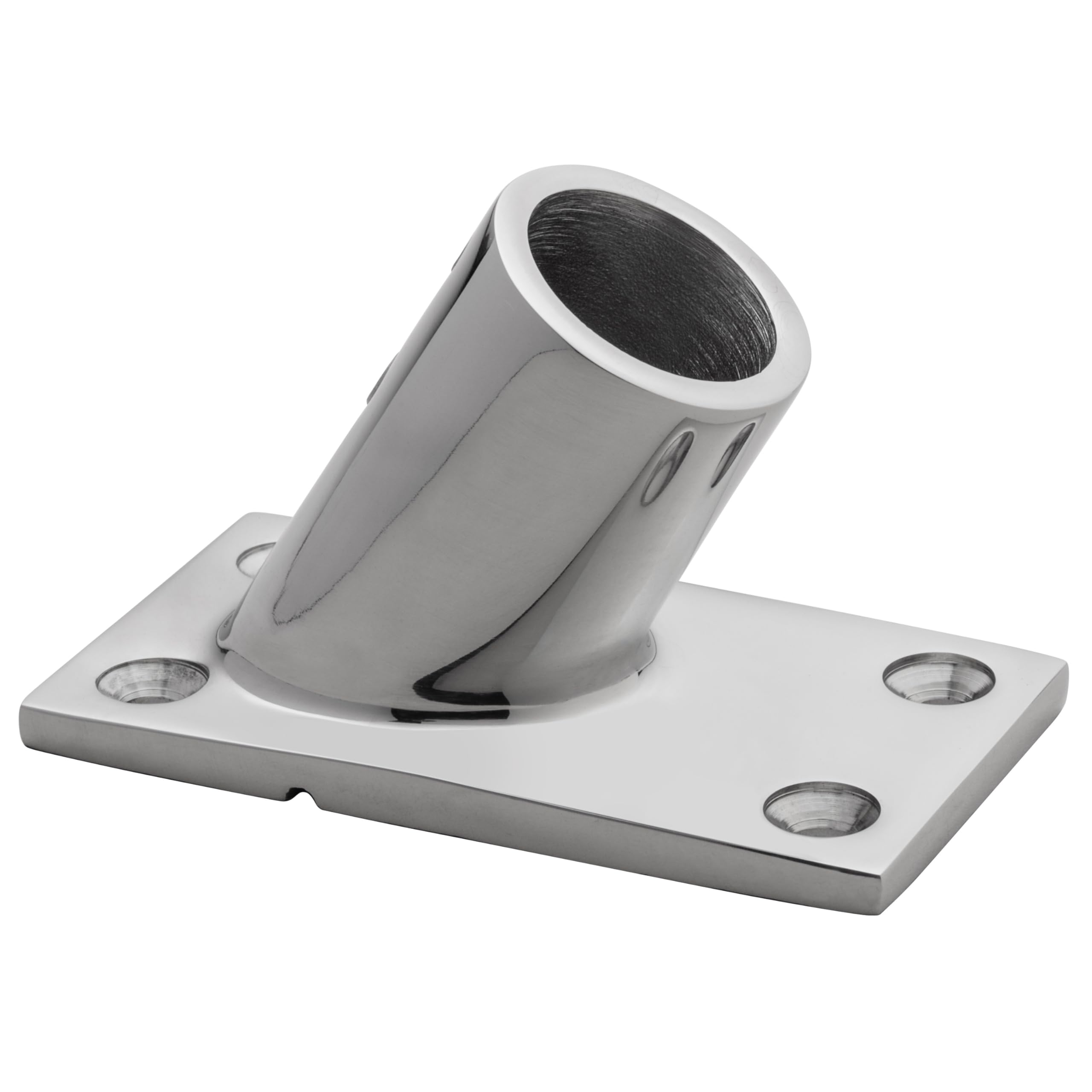 Whitecap 6042C 7/8" O.D. 60° Rectangle Base SS Rail Fitting