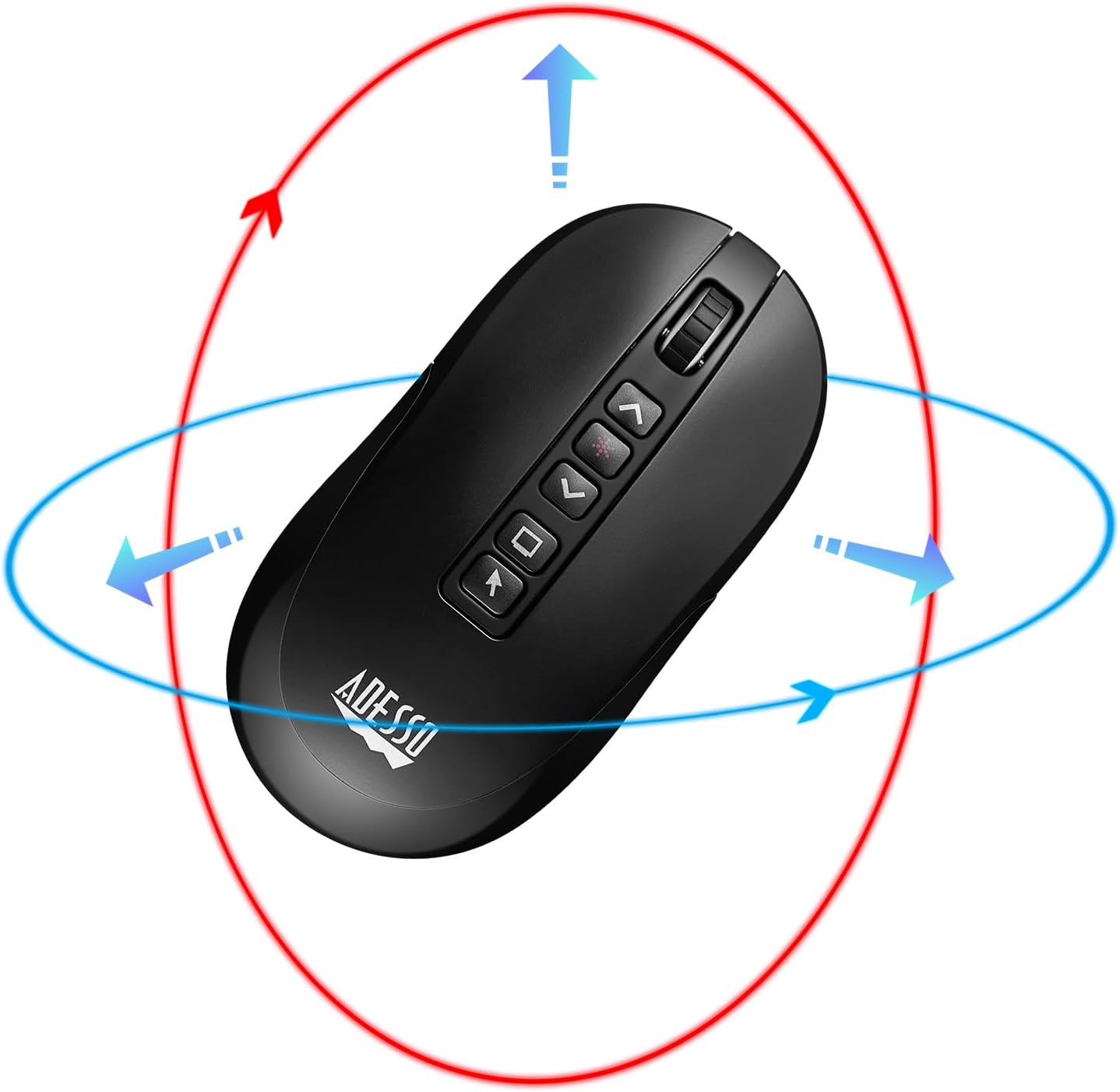 iMouse P40 Wireless Multifunctional Presenter Mouse, 2.4 GHz Frequency/100 ft Wireless Range, Left/Right, Black
