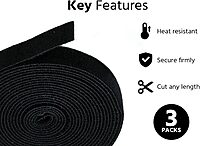 Monoprice Hook and Loop Fastening Tape - 0.75 Inch, 5 Yards Per Roll