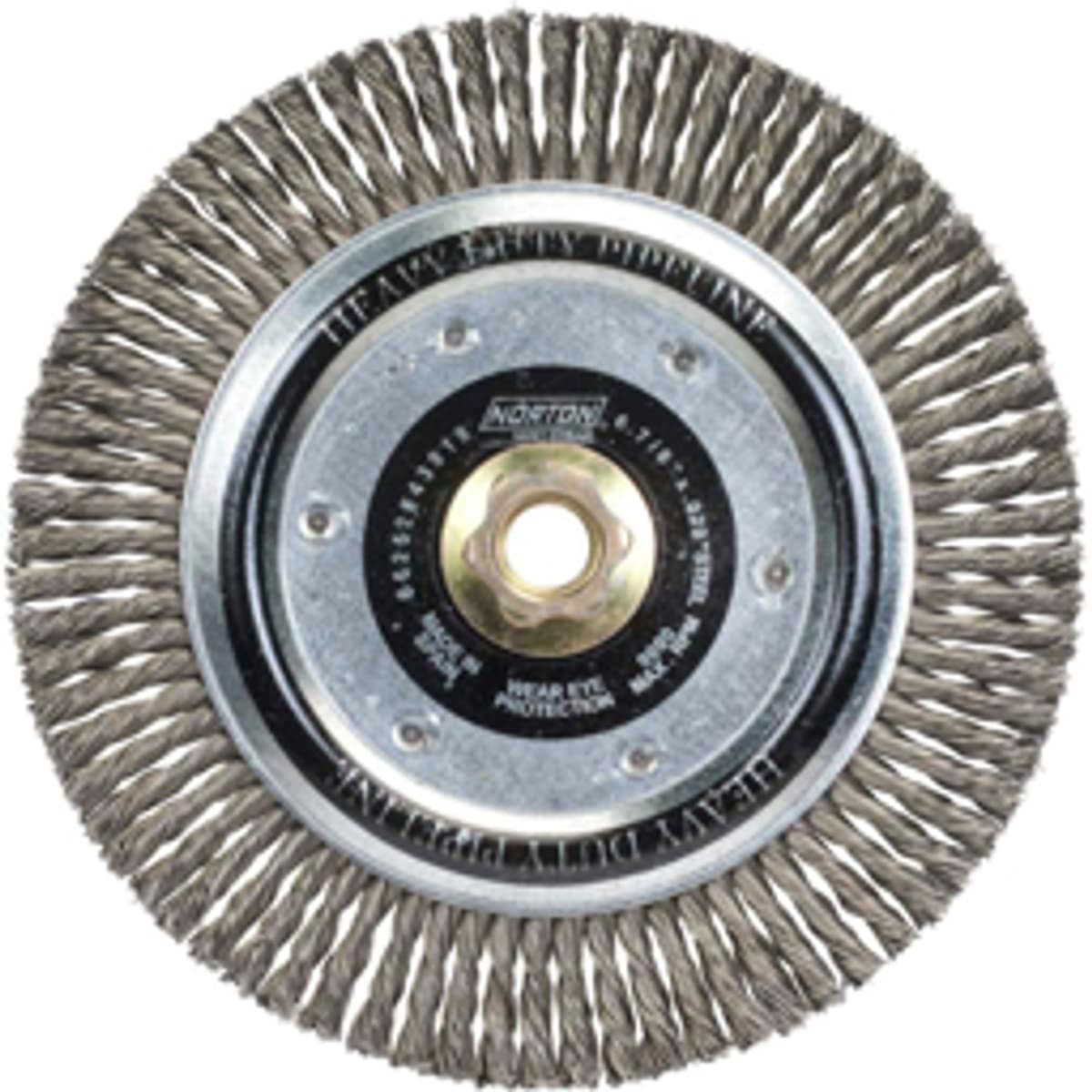 Norton 547-66252843919 6.87 x 0.020 x 0.62 x 11 in. Stringer Bead Face Width Abrasive Wheel Brush
