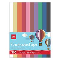 Office Depot® Brand Construction Paper, 9" x 12", 100% Recycled, Assorted Colors, Pack Of 300 Sheets