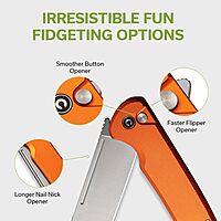 CIVIVI Chevalier II Folding Pocket Knife, Button Lock, 3.47\" Sheepsfoot Blade, Aluminum Handle