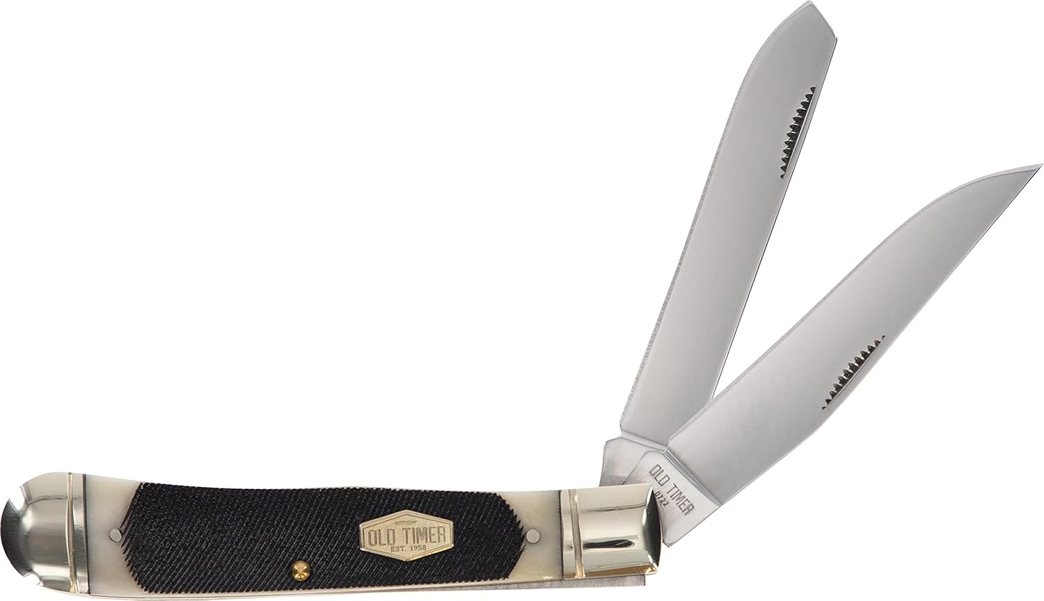 Old Timer 95OTB Genuine Bone Large Gunstock Trapper 7.3in S.S. Traditional Folding Knife with 3.1in Clip Point and Bone