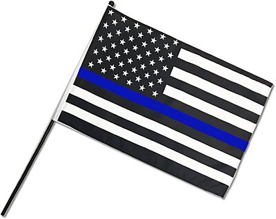 POINTVIEW FLAGS Stick Flag - Thin Blue Line American Flag