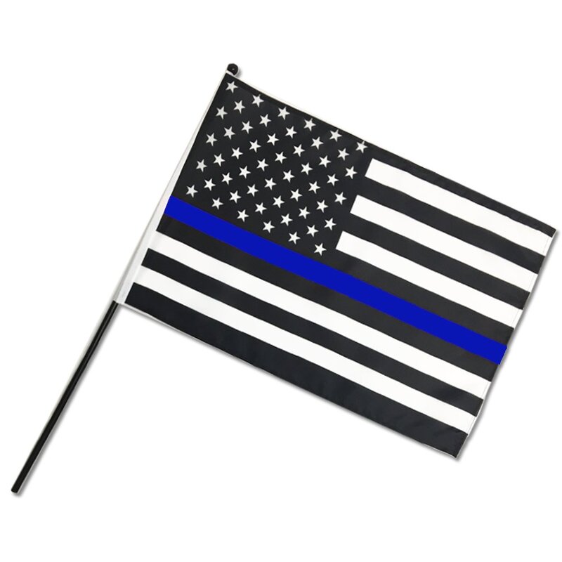POINTVIEW FLAGS Stick Flag - Thin Blue Line American Flag