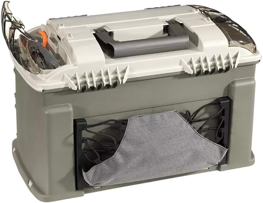 Plano Elite Series Ultimate Angled Tackle System, Graphite & Sandstone, Includes 6 StowAway Utility Boxes