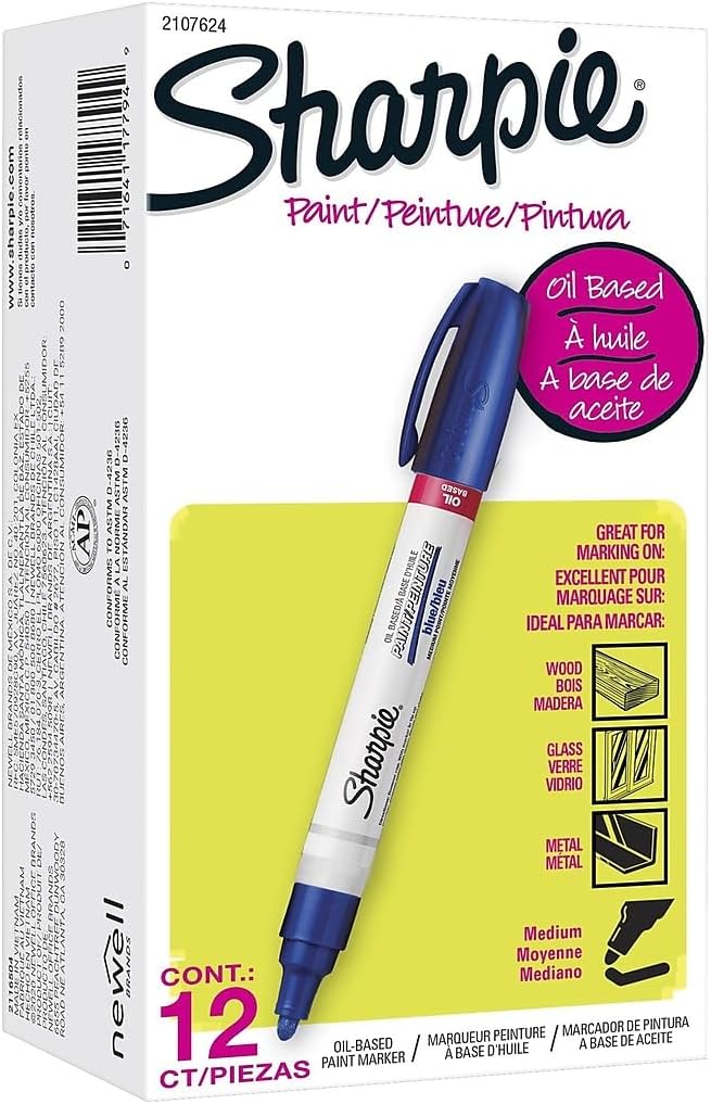 Sharpie Tank Paint Marker, Medium Tip, Blue, 12/Pack (2107624)