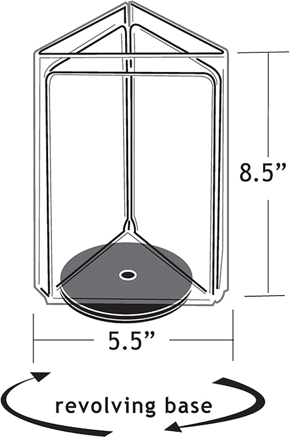 Azar Displays 3-Sided Acrylic Revolving Sign Holder