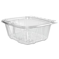 Dart 32 oz ClearPac SafeSeal Tamper-Evident Clear PET Plastic Container with Hinged Flat Lid, CH32DEF (200 Count)