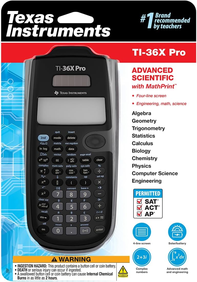 Texas Instruments TI-36X Pro Engineering/Scientific Calculator - 4-line MultiView (Black)