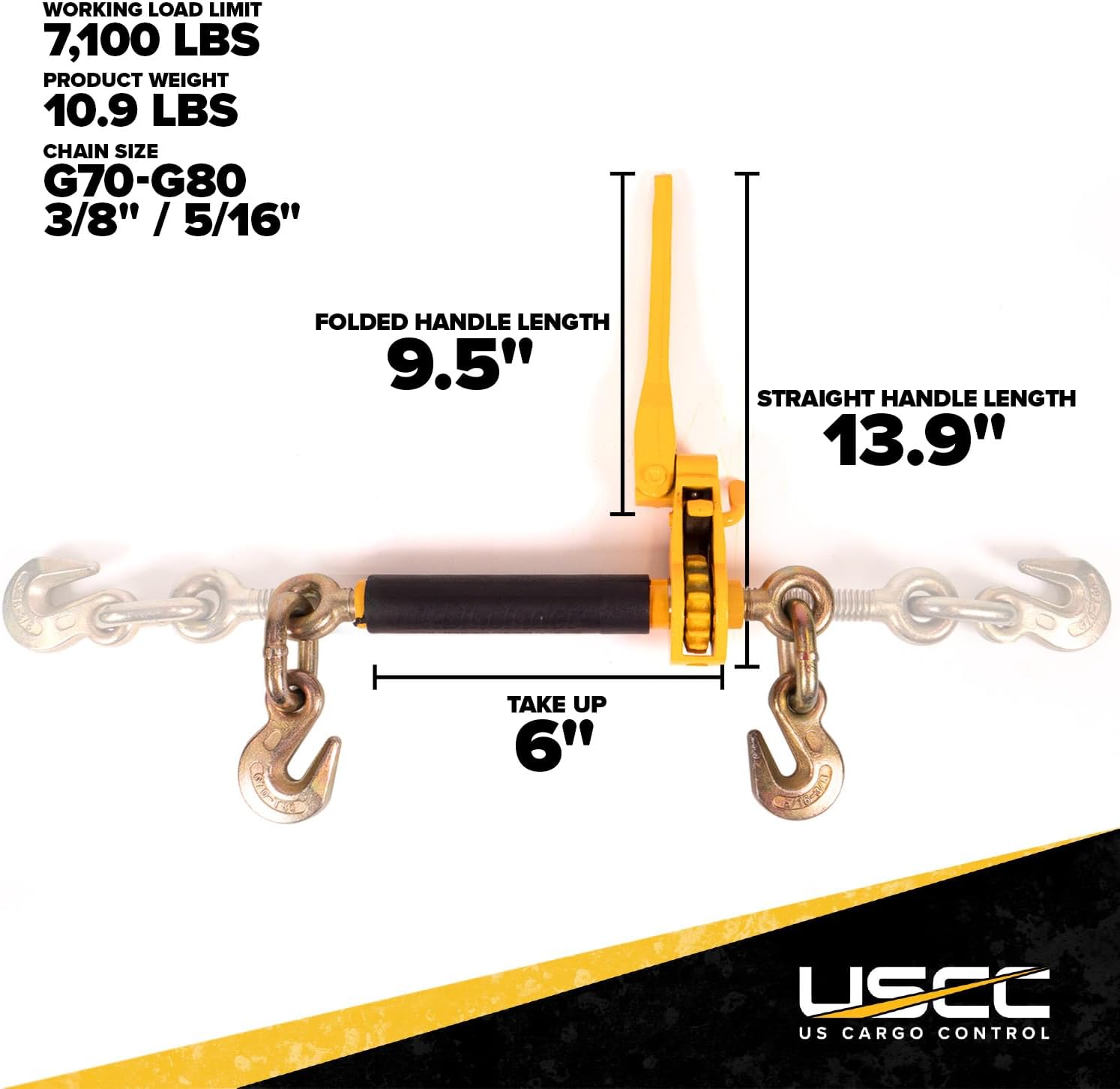 US Cargo Control Peerless QuikBinder Plus Ratchet Load Binder for 5/16 Inch - 3/8 Inch Grade 70 or 80 Chain - 7