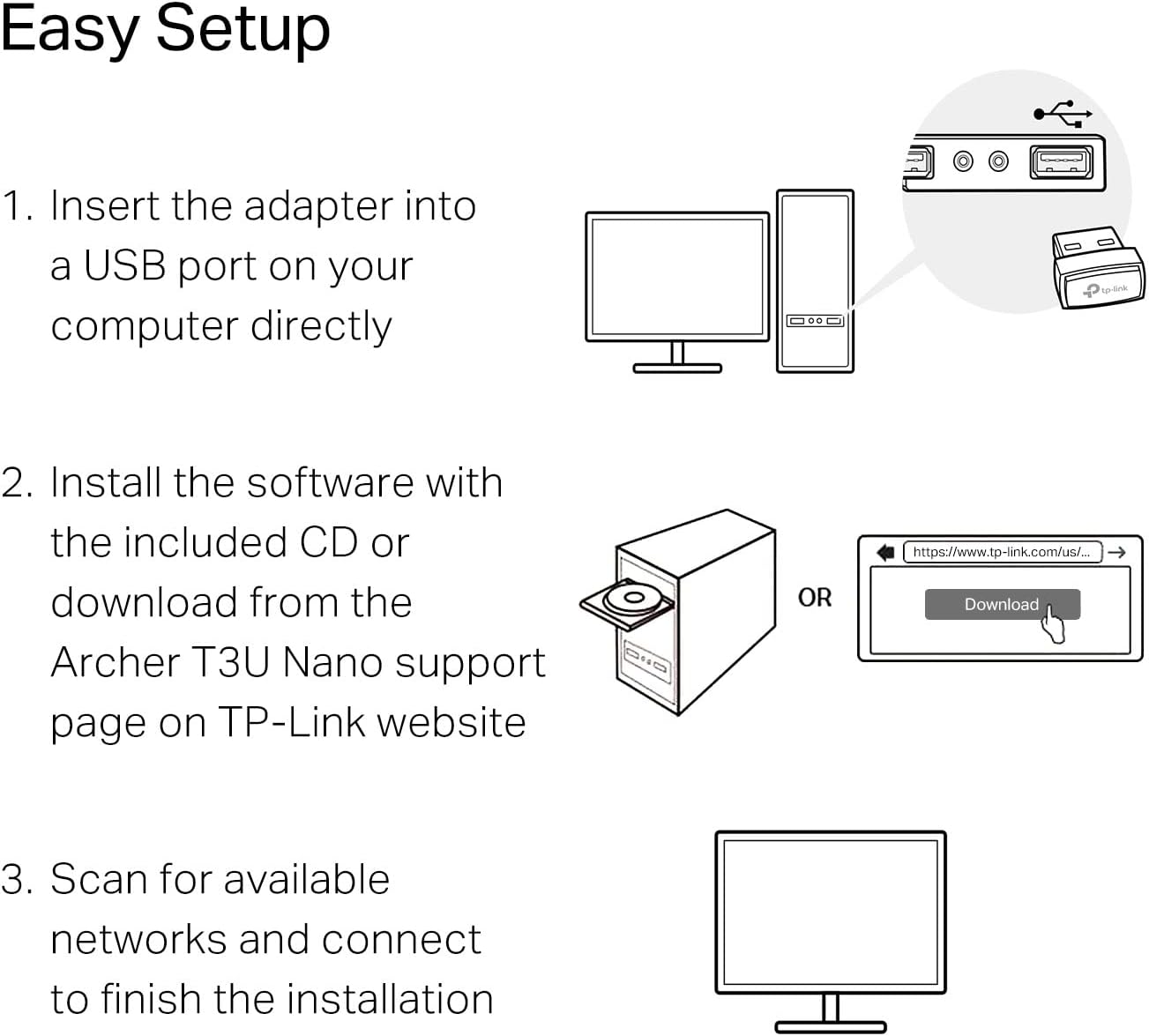 TP-Link Archer Nano USB WiFi Adapter for PC - Dual-Band Travel-Size