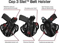 GALCO COP 3 Slot Strongside/Crossdraw Leather Belt Holster - Fits Belts up to 1 3/4" - Compatible with Sig Sauer M18