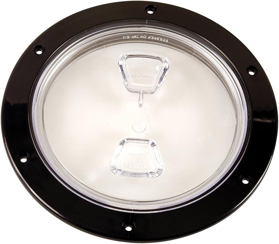 Beckson 6" Clear Center Screw-Out Deck Plate - Black